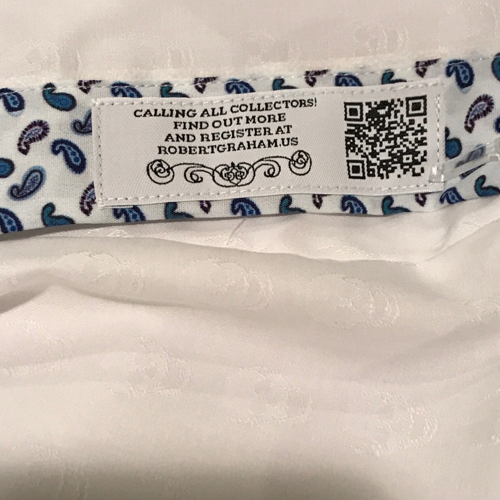 ๐ดSOLD Robert Graham Men's Deven White Short - Picture 6 of 8